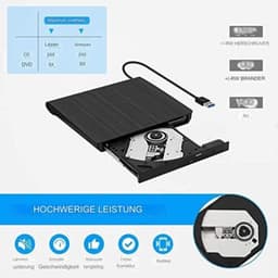 Externe DVD Speler - Externe DVD Speler voor Laptop - Externe DVD Speler en Brander - USB 3.0 - Zwart — thumbnail 5