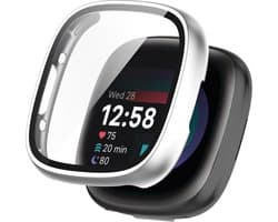 Watch case screenprotector - hoesje - geschikt voor Fitbit Versa 4 - zilver