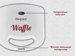 Beper BT.602H - Wafelijzer - Wafelmaker - Dubbele Anti-aanbaklaag - Indicatielampje - 780 Watt - Hip Design - Makkelijk Opbergbaar — thumbnail 4