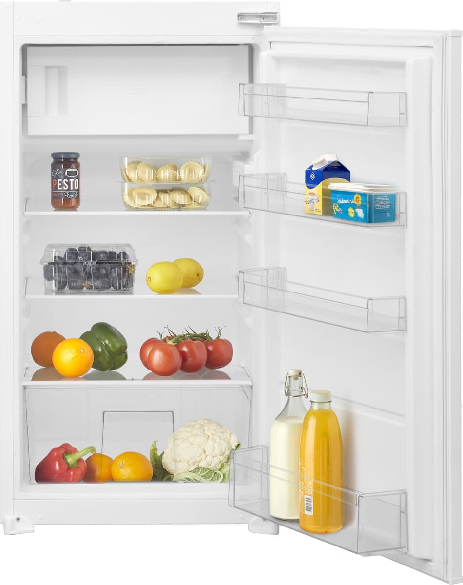 Inventum IKV1022S 102 cm energiezuinige inbouw koelkast - Met vriesvak - Stil - Superkoelen - Supervriezen - Deuralarm - Vakantiestand - 139 liter - Sleepdeur - Wit — afbeelding 1