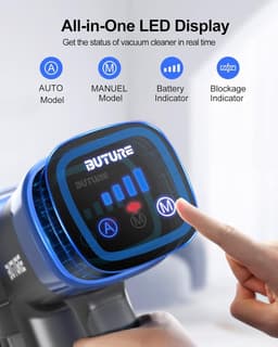 BuTure Cordless Vacuum Cleaner, 33Kpa 450W Powerful Stick M, Blue — thumbnail 2