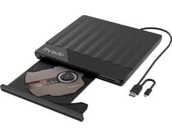 Thredo Externe DVD Speler en Brander - DVD/CD Drive voor Laptop / Macbook / Computer - USB 3.0 of USB C