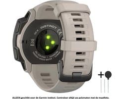 Creme / Beige Siliconen sporthorlogebandje geschikt voor Garmin Instinct – Maat: zie maatfoto – smartwatch strap - band - horlogeband - wearable - polsbandje - rubber