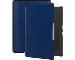 Lunso - Geschikt voor Kobo Aura H20 Edition 1 hoes (6.8 inch) - sleep cover - Donkerblauw - (niet voor de Kobo Aura edition 1)