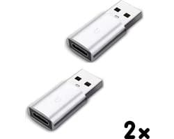 Ustratics® USB C naar USB Adapter - USB-C naar USB convertor - opzetstuk - USB 3.1 to USB C HUB - pc - laptop - USB C naar USB A female - telefoon - adapter - Grijs - 2 stuks