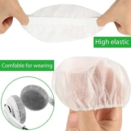 100 stuks - Elastische Hygienehoesjes hoofdtelefoon - cover hoes 11cm - niet-geweven stof hoofdtelefoon covers - rekbare sanitaire oorschelp covers — thumbnail 4