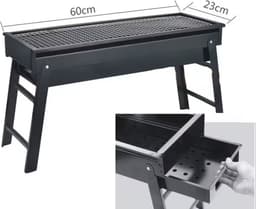 Tafel BBQ | Houtskool barbecue | Opvouwbare inkapbare ruime tafel BBQ voor camping reizen vakantie compact | opvouw inklap reis kolen BBQ — thumbnail 2
