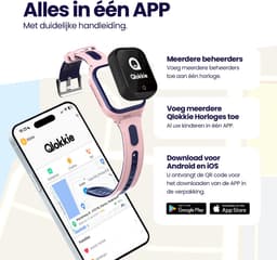 Qlokkie Kiddo GO PLUS - GPS Horloge kind - GPS Tracker kind - Videobellen - Veiligheidsgebied instellen - SOS Alarmfuncties - Smartwatch kinderen - Inclusief simkaart en mobiele app - Roze — thumbnail 5