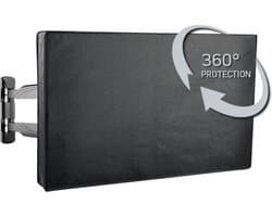 TOP Kwaliteit Televisie beschermhoes | 60 - 65 Inch | Hoes voor Buiten - Overkapping | Oxford-Doek | Apart vak voor Afstandsbediening | Zwart