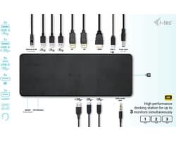 i-Tec - USB-C Docking Station Pro - Triple Video - 2 x Displayport + 1 x HDMI + 4 x USB + 2 x USB-C + Audio + Ethernet + 100W
