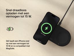 BELKIN Belkin 2in1 Qi2 15w Magnetic Charging Pad, Zwart - Geschikt voor MAGSafe Draadloze oplader — thumbnail 5