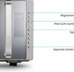 MEDION vrijstaande, 3-in-1 magnetron met grill- en heteluchtfunctie, 800 watt vermogen, 1200 watt bovengrill/heteluchtvermogen, 23L, MD17495, zilver — thumbnail 14