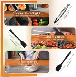 13 stuks Air Fryer Accessoires voor Ninja Double Stack XL 9,5L - Air fryer SL400UK - Siliconen Air Fryer Liners - Air Fryer Manden - Grilling Rack Handschoenen - Olie Borstel - Voedsel Clip - voor Oven — thumbnail 7