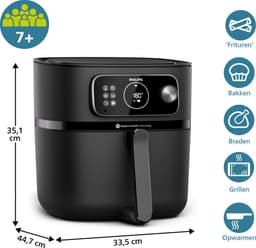 Philips 7000 Series Airfryer - Combi XXL Connected - HD9876/90 - Rapid CombiAir - 8.3L - Tot 6 Personen — thumbnail 9