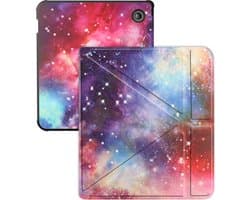 Hoes Geschikt voor Kobo Libra Colour Hoesje Bookcase Cover Hoes Trifold - Hoesje Geschikt voor Kobo Libra Colour Hoes Cover Case - Galaxy