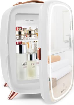 Skincare Beauty Fridge – Mini Koelkast – Minibar – 6 Liter – Slaapkamer – Stijlvol – Met LED Spiegel – Wit — thumbnail 1
