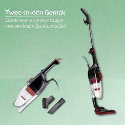 MPM - Lichtgewicht Zakloze Steelstofzuiger - met ingebouwde Kruimeldief - 2-in-1 Stofzuiger zonder Zak 600W - Rood/Zwart — thumbnail 4