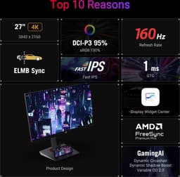ASUS ROG Strix XG27UCS - 4K IPS Gaming Monitor - USB-C 15w - 160hz - 1ms - 27 inch — thumbnail 5