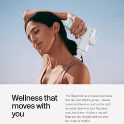 Massage gun Hypervolt Go 2 Featuring Quiet Glide Technology Handheld Percussion Massage Gun 3 Speeds 2 Interchangeable Heads Helps Relieve Sore Muscles and Stiffness massage gun — thumbnail 2