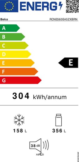 Beko RCNE560E40ZXBRN koel-vriescombinatie Vrijstaand 514 l E Roestvrijstaal — thumbnail 7