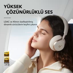 soundcore Space One by Anker - Draadloze Over-ear Koptelefoon - Headphones - Active Noise Cancelling, Multipoint Connection, 55 uur accuduur, Bluetooth 5.3, LDAC, Hi-Res Certified — thumbnail 9