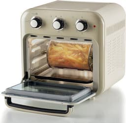 Ariete 4632/03 Vintage Airfryer & Oven - 16 liter - 1400 Watt - timer - draaispit - roterende mand - beige — thumbnail 3