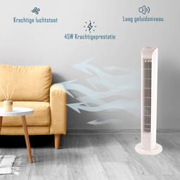 Torenventilator met 3 Oscillatiesnelheden | 45W ventilator | Met 78cm Hoog en 12cm Breed | Perfect voor Verkoeling in Kantoor, School & Thuis — thumbnail 5