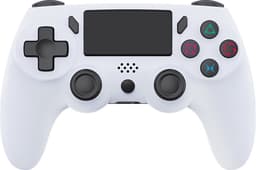 Ntech PS4 Controller Geschikt voor PS4 en PS3 - ps4 game controller Draadloos P47 - Wit - Audio Jack Input - Touch Sensor - Dual Trilmotoren Draadloze Controller — thumbnail 1