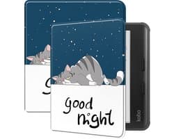 Hoes Geschikt voor Kobo Libra Colour - E-reader Hoesje Bescherm Hoesje Case Sleep Cover - Hoes Geschikt voor Kobo Libra Colour Hoesje - Kat