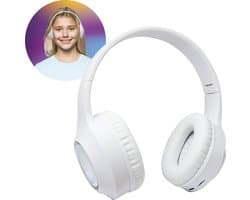 Relave Koptelefoon Bluetooth met led verlichting - Kinder Koptelefoon / Hoofdtelefoon Draadloos Over Ear - Wit