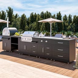 Oviala - Buitenkeuken 5 elementen en 3 kookmodules - Memphis — thumbnail 2