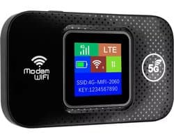 Mifi Router Zwart – Draadloze Wifi – Mifi Routers – 4G/5G Router – 10 Apparaten – Werkt met Simkaart – Batterijcapaciteit 3000mAh – WiFi Dongle – Wifi USB – Wifi Router – 2024 Model