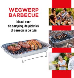 BBQ Collection Wegwerp BBQ - Houtskool Barbecue - Mini Tafel BBQ voor Camping of Picknick - 31x 24 x 4,8 CM — thumbnail 4