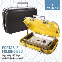 Portable BBQ - Draagbare Opvouwbare Picknick en Camping Barbecue - Geel - Roestvrij Staal - Perfect voor Buiten en Strand — thumbnail 5