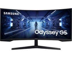 Samsung Odyssey G5 LC34G55TWWPXEN - QHD Ultrawide Curved Gaming Monitor - 165Hz - 34 Inch — afbeelding 1