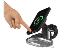 OtterBox 3-in-1 Oplader | Compatibel met MagSafe | Magnetische Draadloze Lader iPhone, AirPods (Pro) en Apple Watch | Zwart