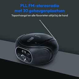 MEDION draagbare boombox E65711, CD/MP3-speler, FM, AUX, werkt op batterijen, zwart — thumbnail 2