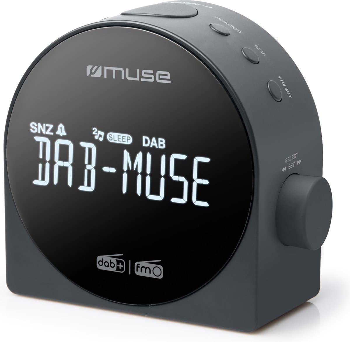 Muse M-185CDB - Stijlvolle digitale wekkerradio met DAB+/FM-radio en groot display — afbeelding 1