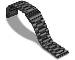 Horlogeband van Metaal voor Smartwatch / Horloge / Watch | 22 mm | Horloge Band Horlogebandjes | Zwart