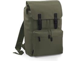 Bagbase Vintage Laptop Rugzak 18 Liter - Olijfgroen-Zwart