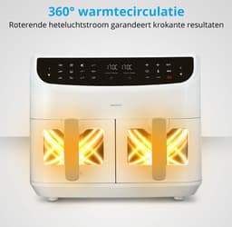 MEDION XXL Dubbele Airfryer P20 - 2 zones - 8,7 L - 2600 W - Wit — thumbnail 16