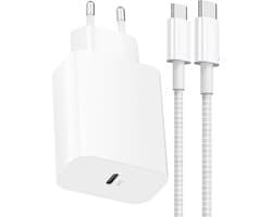 20W USB C Power Adapter met Gevlochten Nylon USB C naar USB C Kabel - 1 Meter