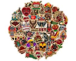 Daily Essentialz Oldschool Tattoo Stickers - Skate stickers - Skateboard Stickers - Graffiti Stickers - Stickers - Stickers volwassenen - Bullet Journal Stickers - Stickers Laptop - 50 stuks