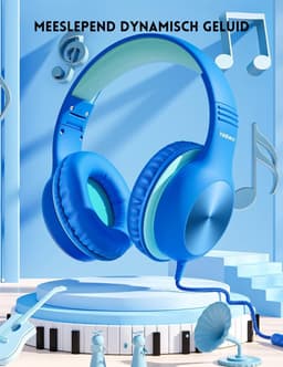 StayPowered Kinderheadset - De Ultieme Veilige en Comfortabele Hoofdtelefoon voor Kinderen - Hoge Audio Kwualiteit - Ingebouwde Volumeregelaar - Verstelbare en Opvouwbaar Ontwerp - Compact Ontwerp - Blauw - Levering Sneller dan Aangegeven — thumbnail 2