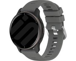 Strap-it Smartwatch siliconen bandje - geschikt voor Garmin Vivoactive 4 (45mm) / Venu 2 / Venu 3 / Forerunner 255 / Forerunner 265 - donkergrijs