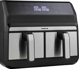 Inventum GF800HLD Dubbele Airfryer XXL - 8L - Dual Cook - Grill- & roosterfunctie - 8 programma's - 80-200 °C - PFAS-vrij - Tot 6 personen - Zwart/RVS — thumbnail 12