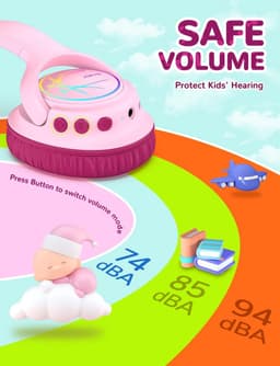 iClever - BTH18 - draadloze kinderkoptelefoon - volumebegrenzing - led lights - microfoon, opvouwbaar (roze) — thumbnail 4