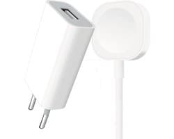 USB Adapter + Oplaadkabel voor Watch - Geschikt voor Apple Watch Series 1, 2, 3, 4, 5, 6, 7, 8 - 1 Meter - Wit