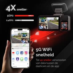 RedTiger F17 Dashcam voor auto - Ultra 4K & 1080P & 1080P– Voor en Achter Camera – Binnenkant camera - 2025 Model - WiFi en GPS – 3.0 Inch met App - Sony Sensor - Dashcams - Parkeerbewaking - G Sensor - Loop opname - Sony Starvis 2 sensor — thumbnail 3