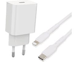 USB-C Oplader 20W + USB-C naar 8-PIN Kabel - 2 Meter - Geschikt voor iPhone Oplader